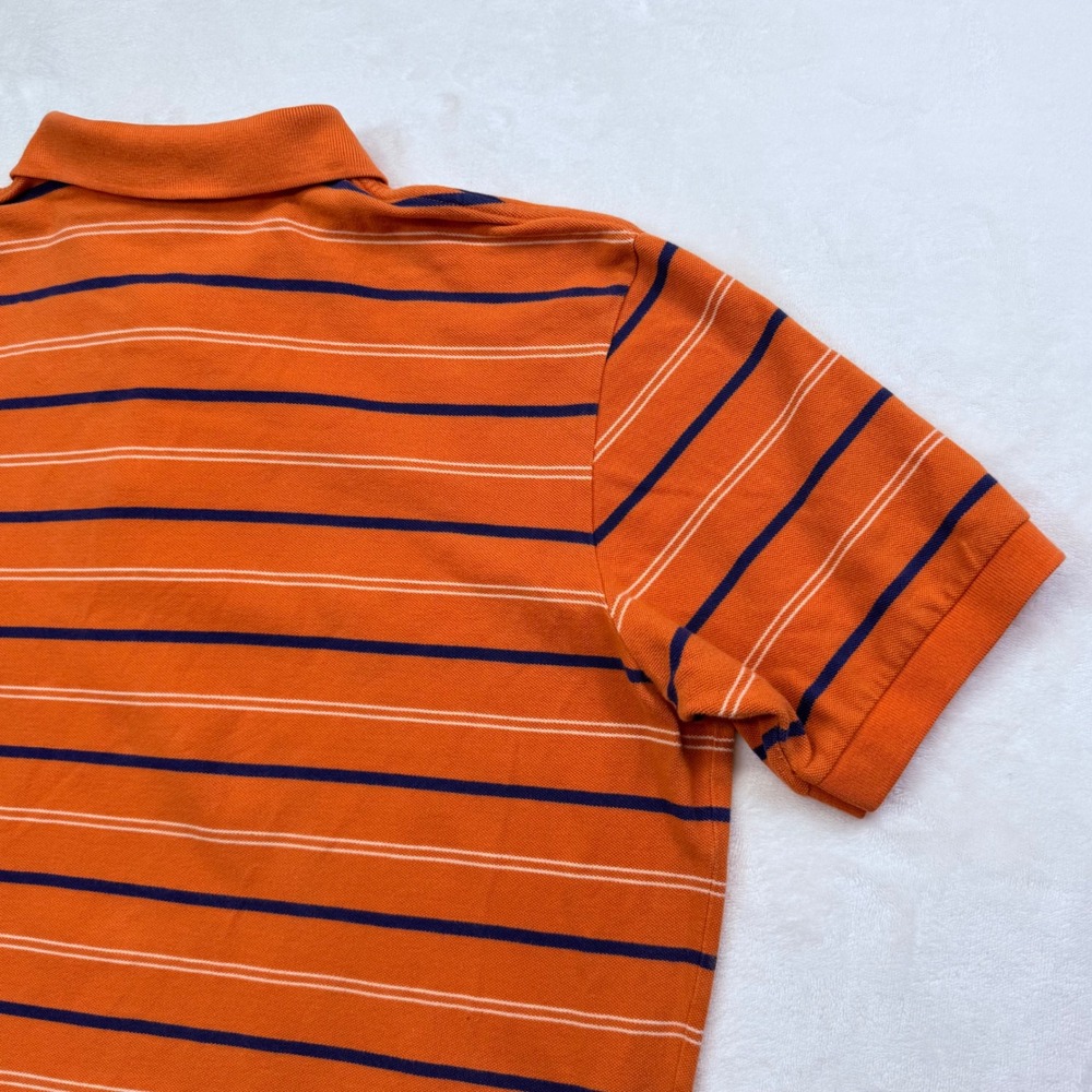 Polo Ralph Lauren Mens XXL Orange Striped Short Sleeve Cotton Pique Polo Shirt - Picture 7 of 14